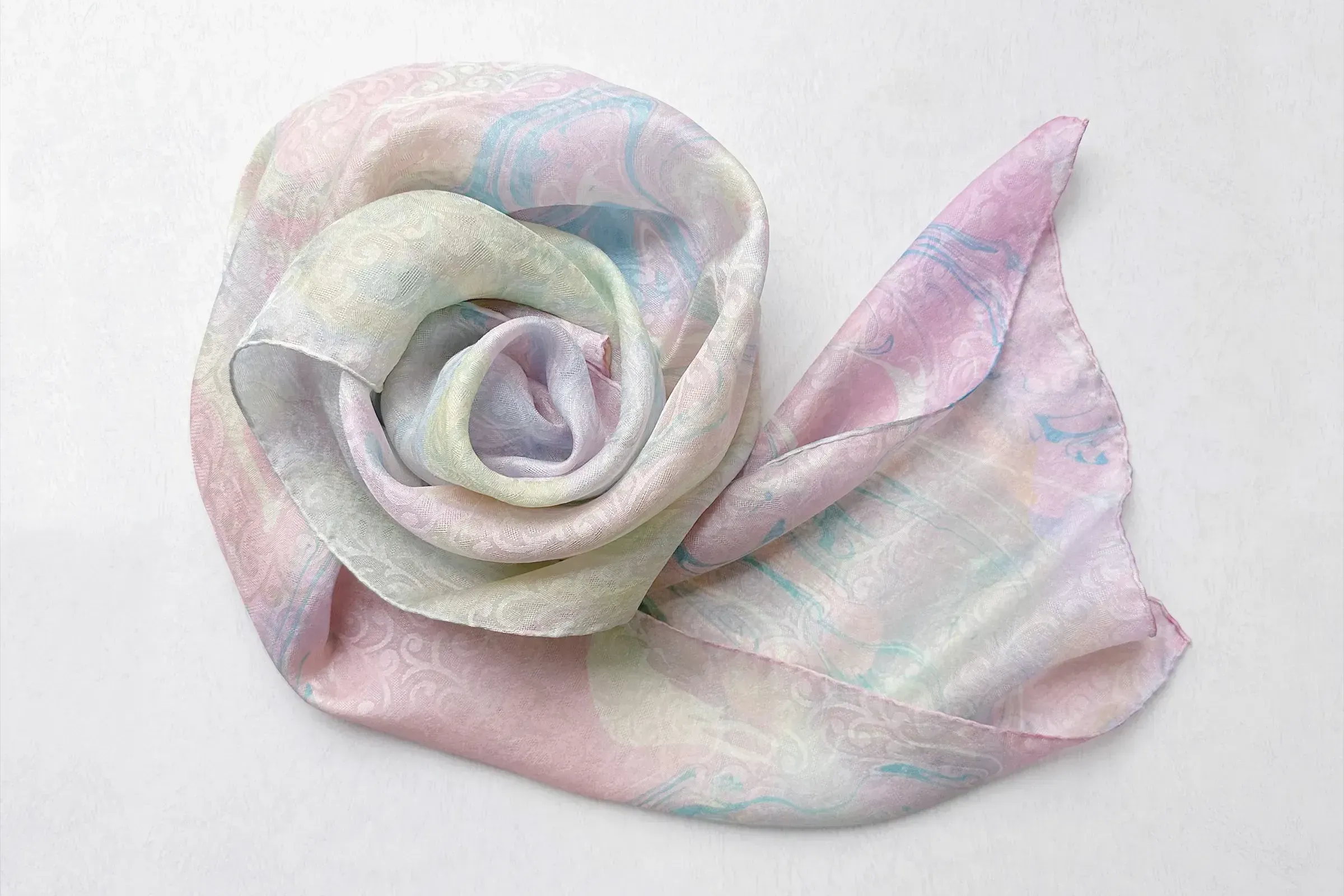 マーブル染スカーフ